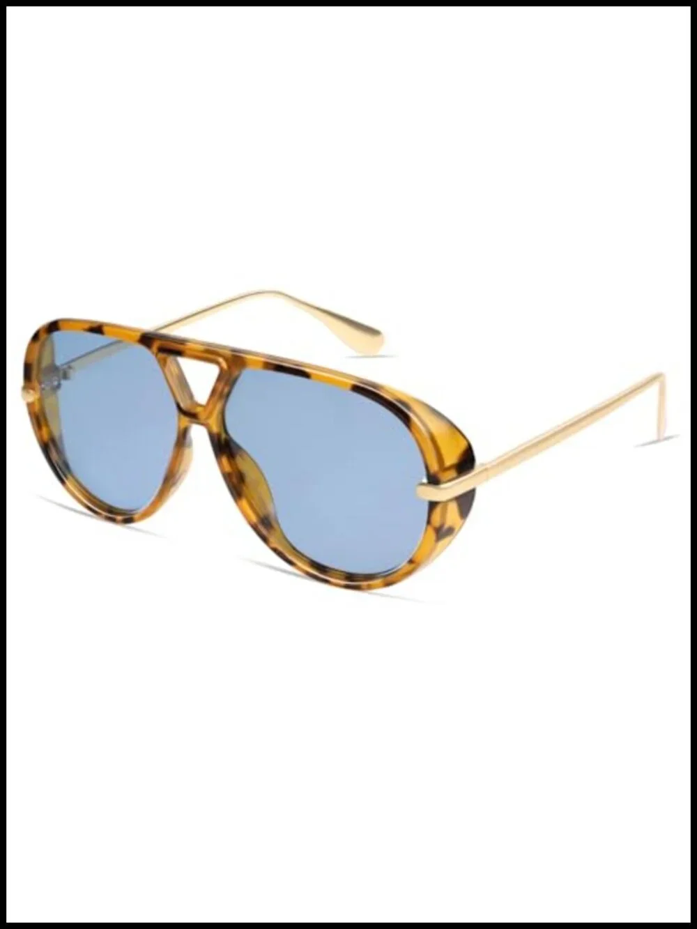 Oversized Trendy Polarized Aviator Sunglasses for Women Men Retro Round Shield
